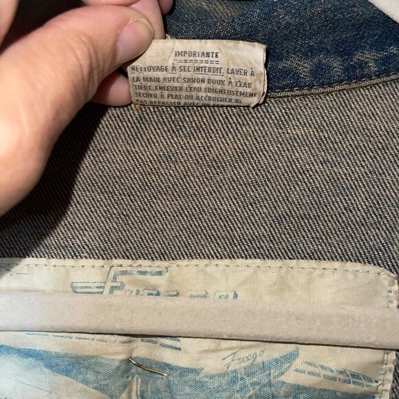 Vintage Freego Womens Denim Jacket Blue Size Medium Embellished Button Cotton - Picture 9 of 16